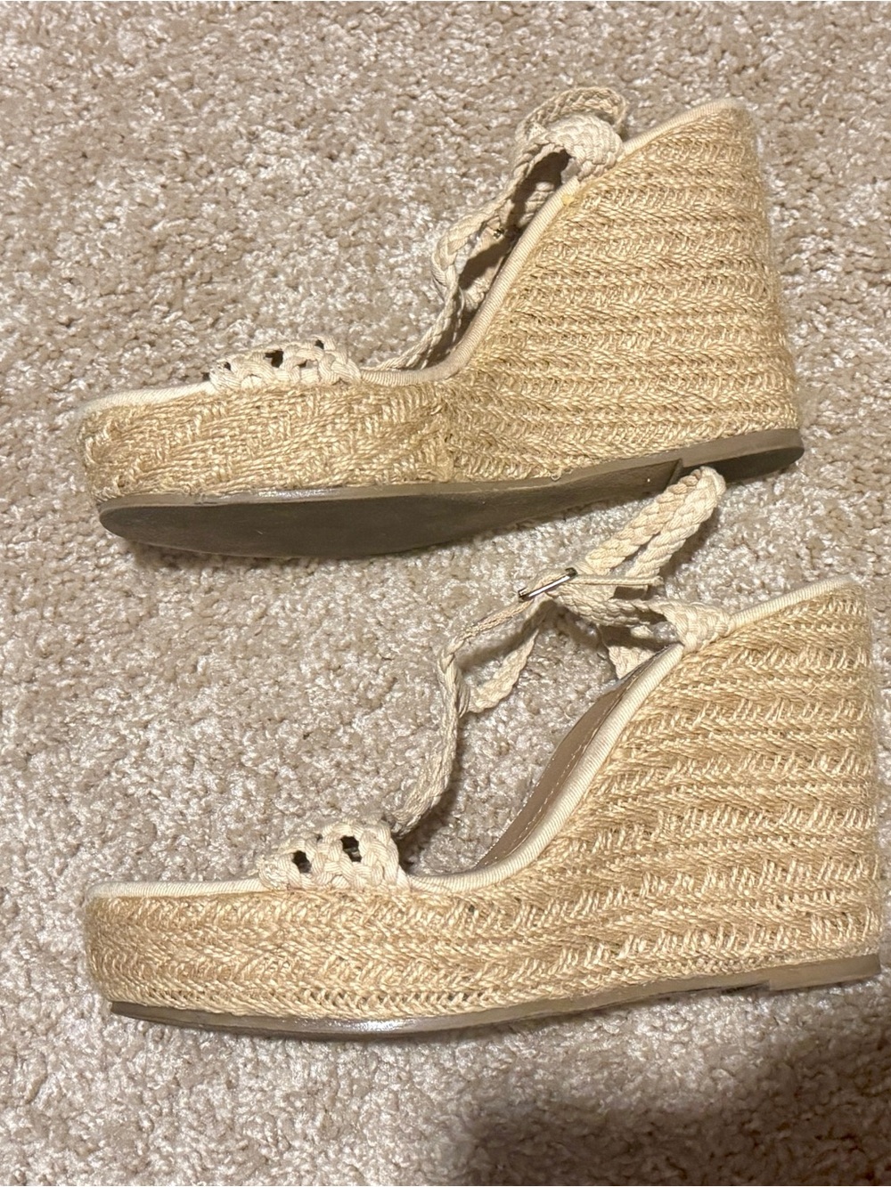Steve Madden Natural Woven Espadrille Wedge Sandals